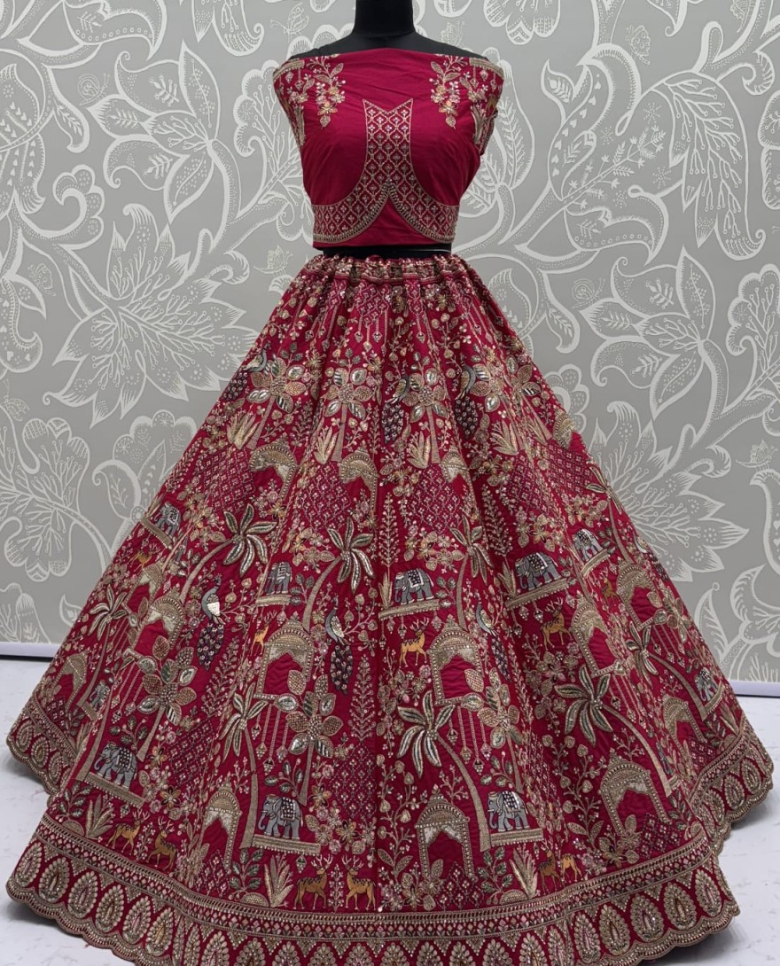 PINK - Tremendous Pink Embroidery Pattern  New Season Bridal Lehenga Choli 
